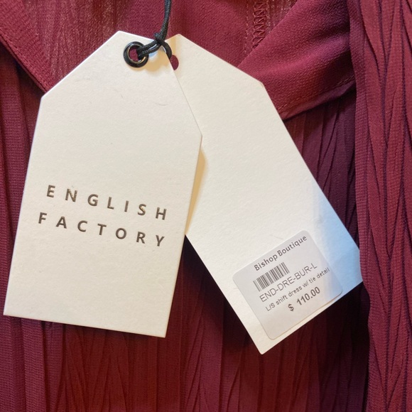 LAST CALL Wine-Colored English Factory Dress - Picture 5 of 6